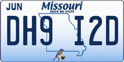 MO license plate DH9I2D
