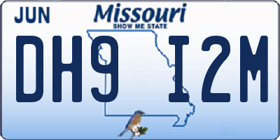 MO license plate DH9I2M