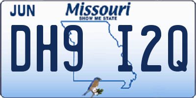 MO license plate DH9I2Q