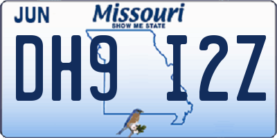 MO license plate DH9I2Z