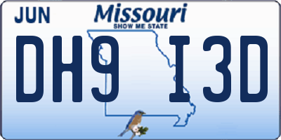 MO license plate DH9I3D