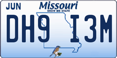 MO license plate DH9I3M