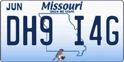 MO license plate DH9I4G