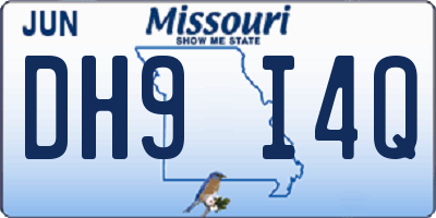 MO license plate DH9I4Q