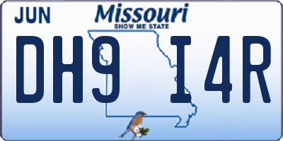 MO license plate DH9I4R