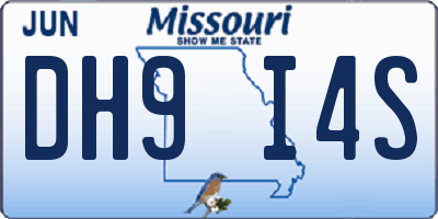 MO license plate DH9I4S