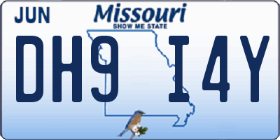 MO license plate DH9I4Y