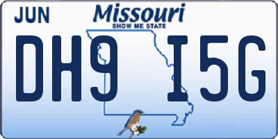 MO license plate DH9I5G