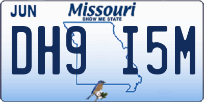 MO license plate DH9I5M