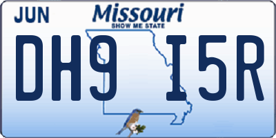 MO license plate DH9I5R