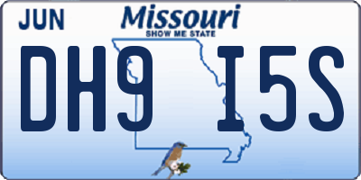 MO license plate DH9I5S