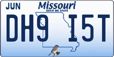 MO license plate DH9I5T