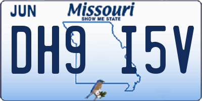 MO license plate DH9I5V