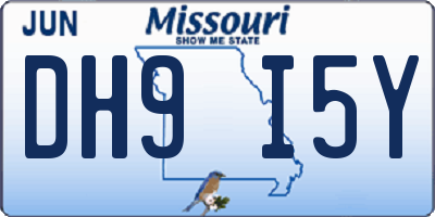 MO license plate DH9I5Y