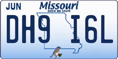MO license plate DH9I6L