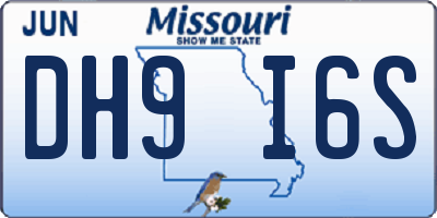 MO license plate DH9I6S