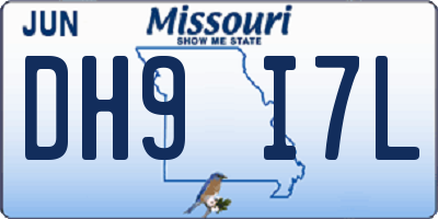 MO license plate DH9I7L