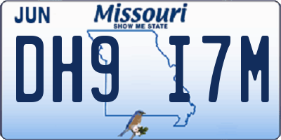 MO license plate DH9I7M
