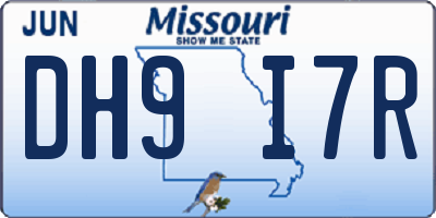 MO license plate DH9I7R