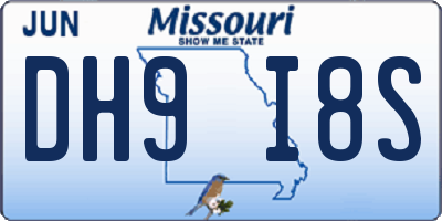 MO license plate DH9I8S