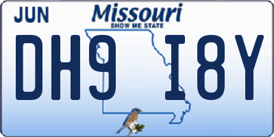 MO license plate DH9I8Y
