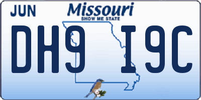 MO license plate DH9I9C