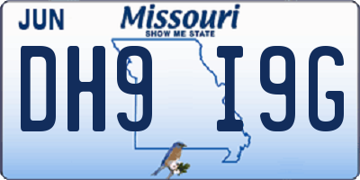 MO license plate DH9I9G
