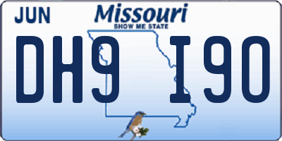 MO license plate DH9I9O