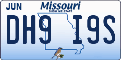 MO license plate DH9I9S