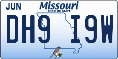 MO license plate DH9I9W
