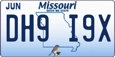 MO license plate DH9I9X
