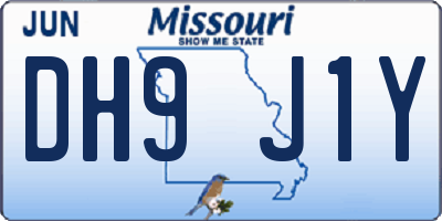 MO license plate DH9J1Y