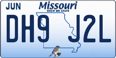 MO license plate DH9J2L