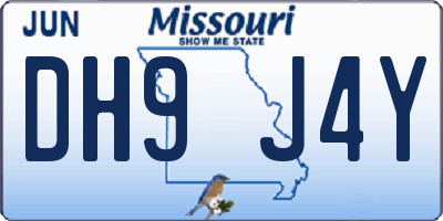 MO license plate DH9J4Y