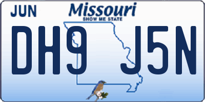 MO license plate DH9J5N