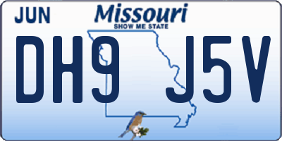 MO license plate DH9J5V