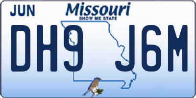 MO license plate DH9J6M