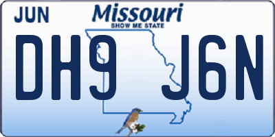 MO license plate DH9J6N