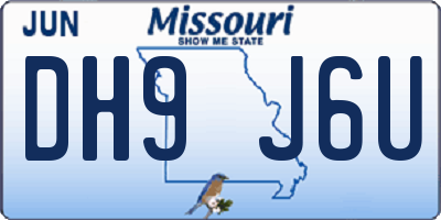 MO license plate DH9J6U