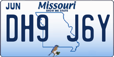 MO license plate DH9J6Y