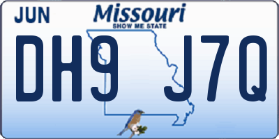 MO license plate DH9J7Q