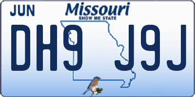 MO license plate DH9J9J
