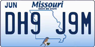 MO license plate DH9J9M