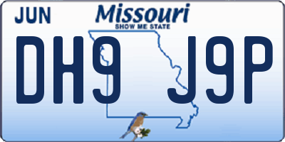 MO license plate DH9J9P