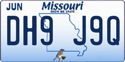 MO license plate DH9J9Q