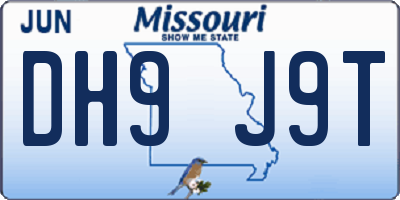 MO license plate DH9J9T