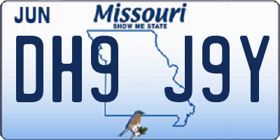 MO license plate DH9J9Y