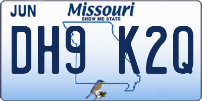 MO license plate DH9K2Q