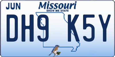 MO license plate DH9K5Y