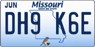 MO license plate DH9K6E
